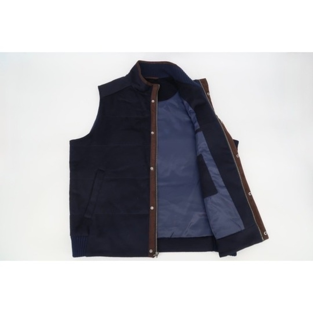 Peter Millar Greenwich Vest Mens XL Navy Cashmere Wool Blend Full Zip